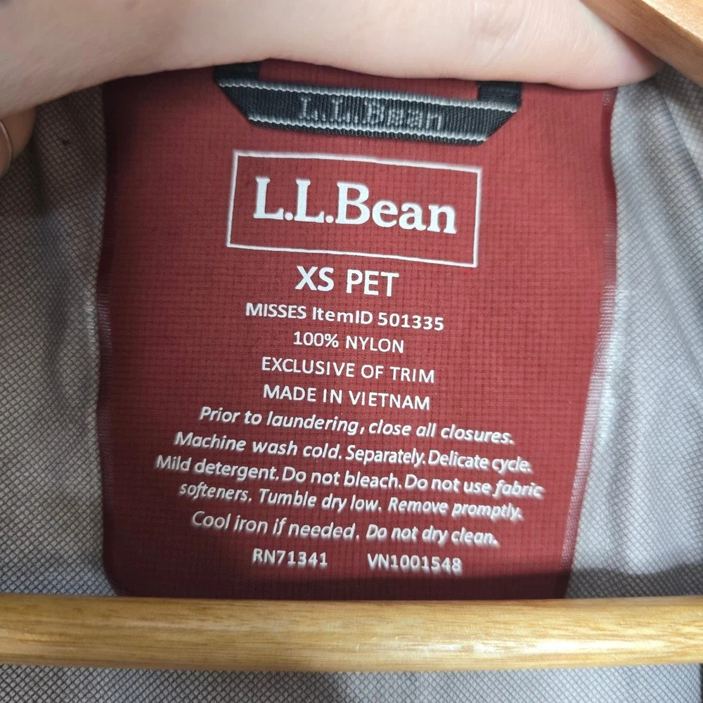 LL Bean‎ TEK O2 Womens XS Petite Rain Jacket Waterproof Hooded Rust Red